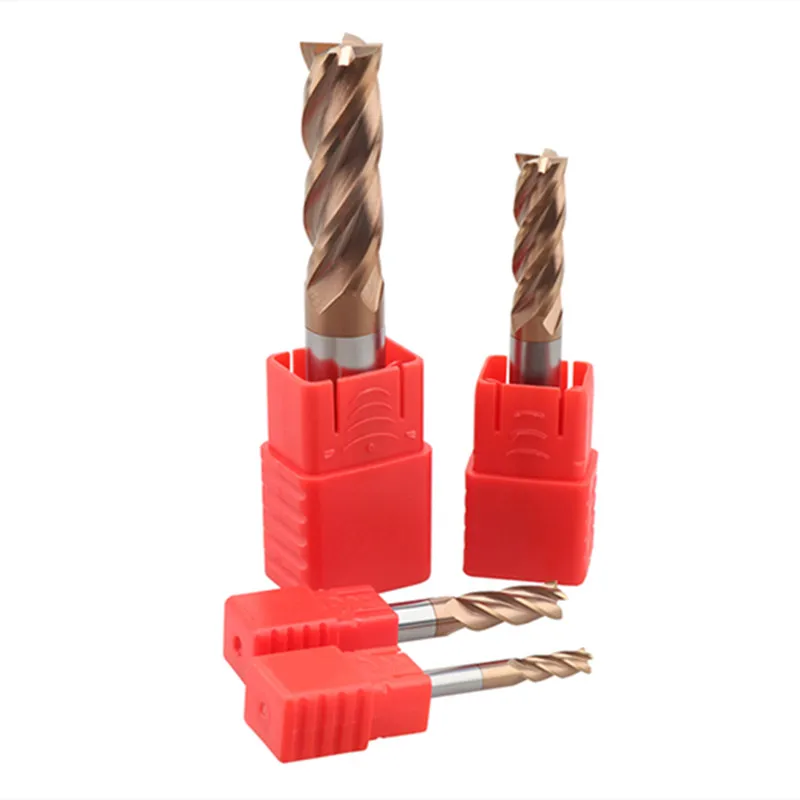 Fraise en carbure CNC, 4 cannelures, 1 2 4 5 6 8 10 12mm, 4 cannelures, coupe en fer, machine CNC, HRC55