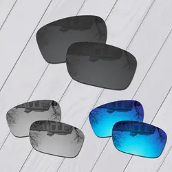 E.O.S 3 пары черный & Серебристый & синий лед Поляризованные замена линз для солнцезащитных очков оакли Badman OO6020