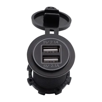 

5V 4.2A Dual USB Charger Socket Adapter Power Outlet for 12V 24V Motorcycle Car Fast Charger Car Accessories #PY10