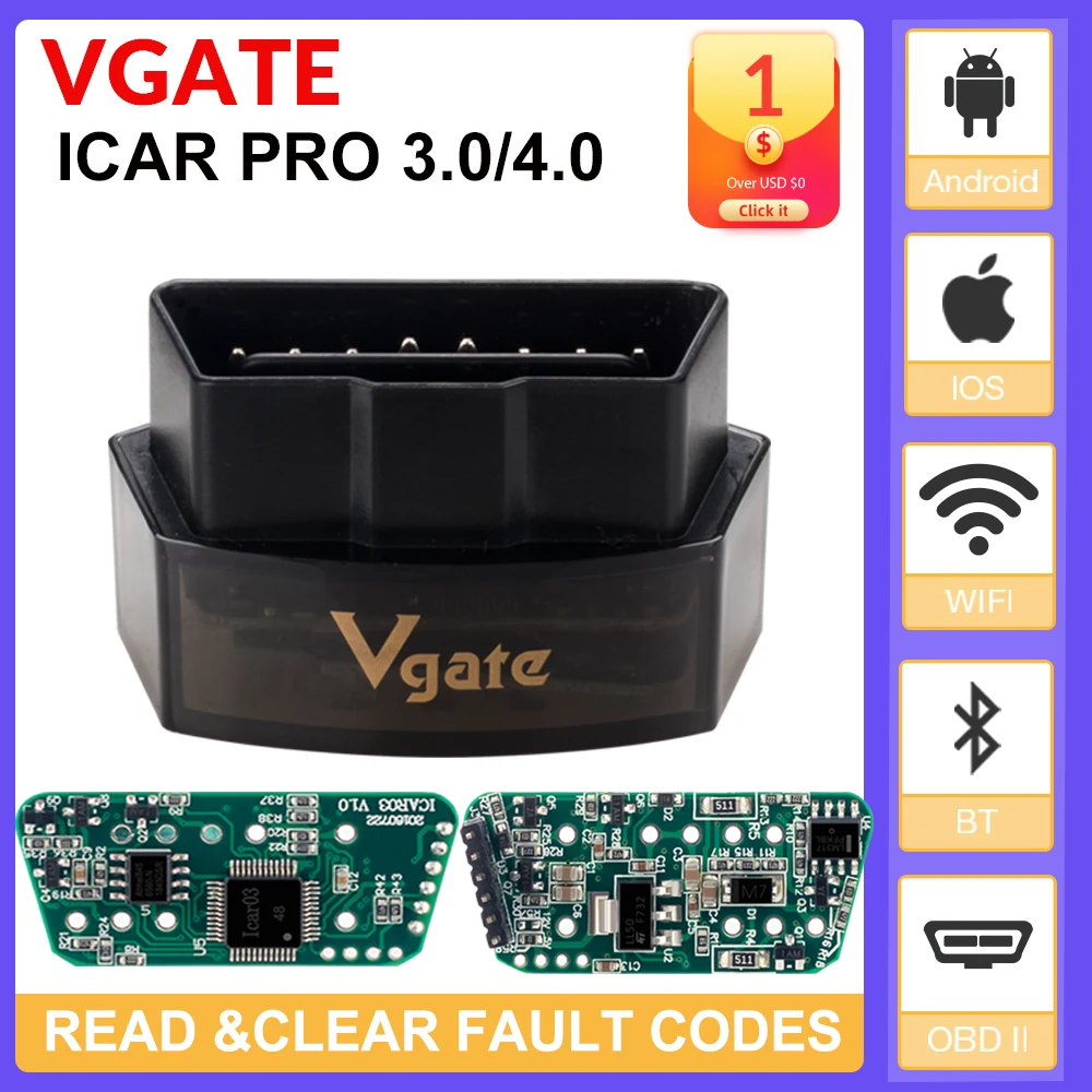 Best Price Code-Reader Diagnostic-Tool Obd2 Scanner Vgate Icar Elm327 Bluetooth OBDII Auto Android/ios LZyEYwEX
