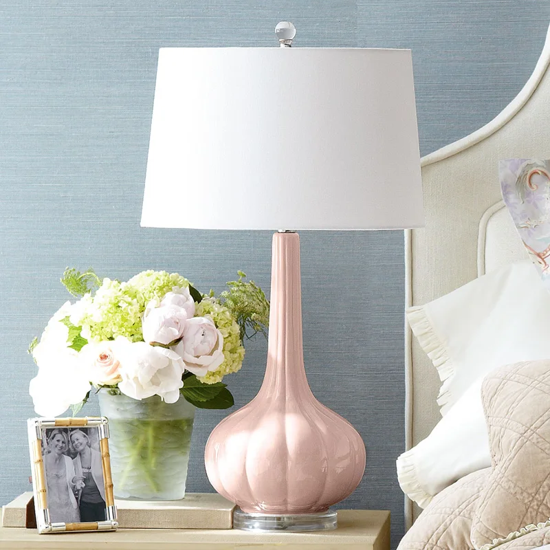 

Настольная лампа в североевропейском и американском стиле, простой домашний теплый и романтический керамический прикроватный светильник для спальни, лампа для гостиной