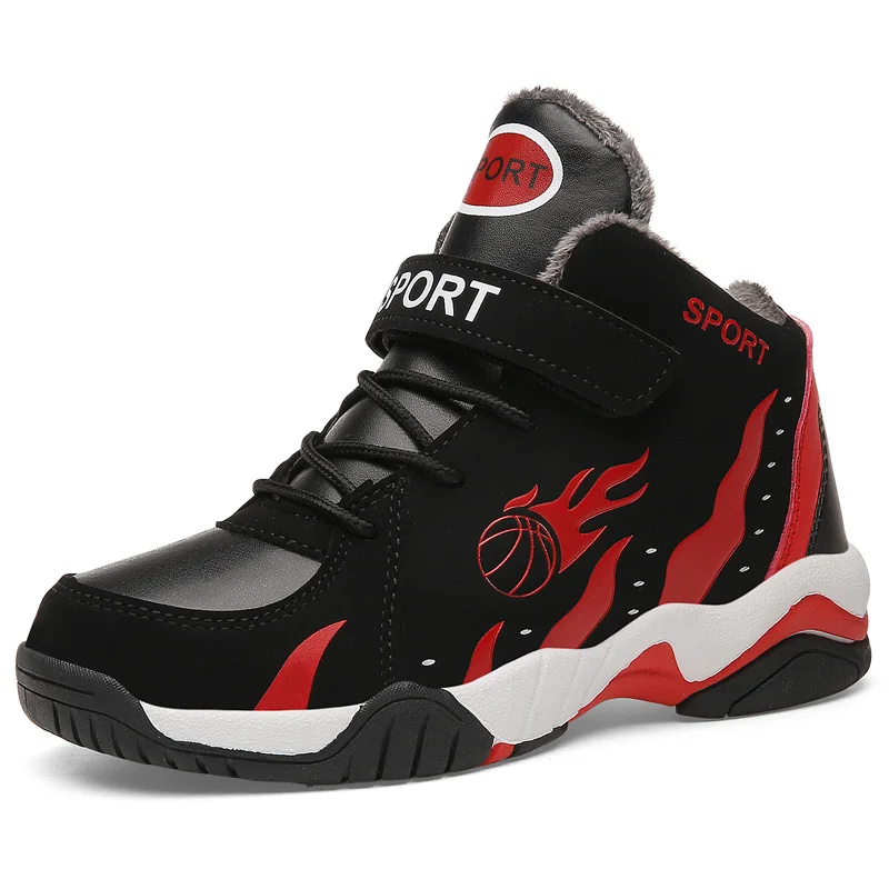 

SKHEK Autumn Kids High Sport Sneakers Children PU Shoes Baby Girls Casual Sneakers Boys Soft Brand Shoes Black Sneakers Trainers