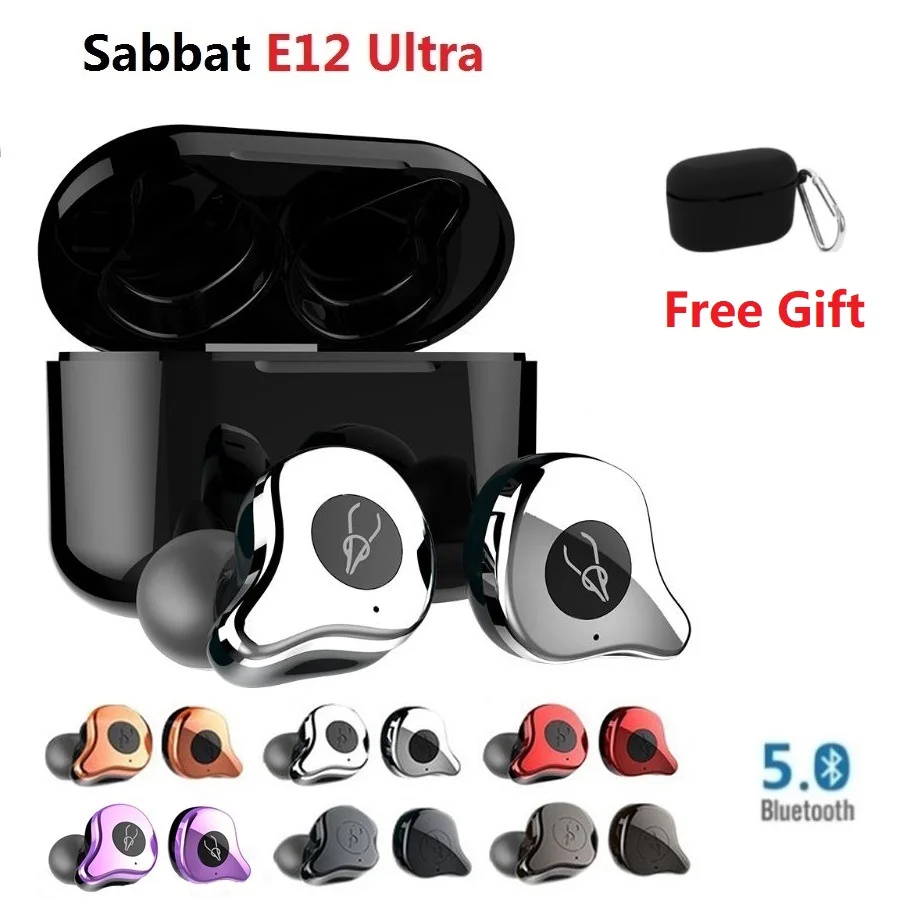 Sabbat E12 Ultra TWS 5.0 Bluetooth Earphone waterproo Earbuds наушнки беспроводние noise cancelling Headset with  APTX HD case