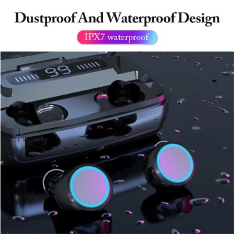  3300mAh IPX7 Bluetooth Headphone Wireless Digital LED Display Touch Control For Iphone Samsung Xiao - 4000253026864