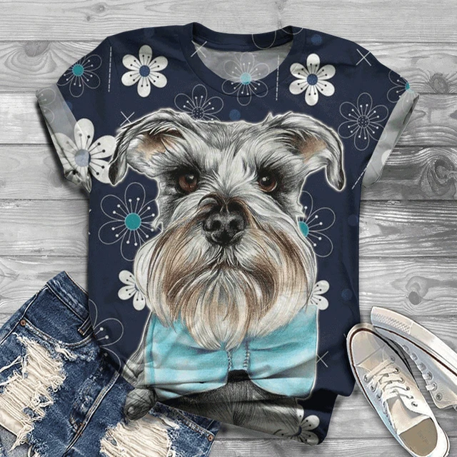 Oversized New Digital 3D Cute Dog Printed  Women T-Shirt O Neck Short Sleeve Graphic Tops Summer Harajuku TShirt A2021045-10