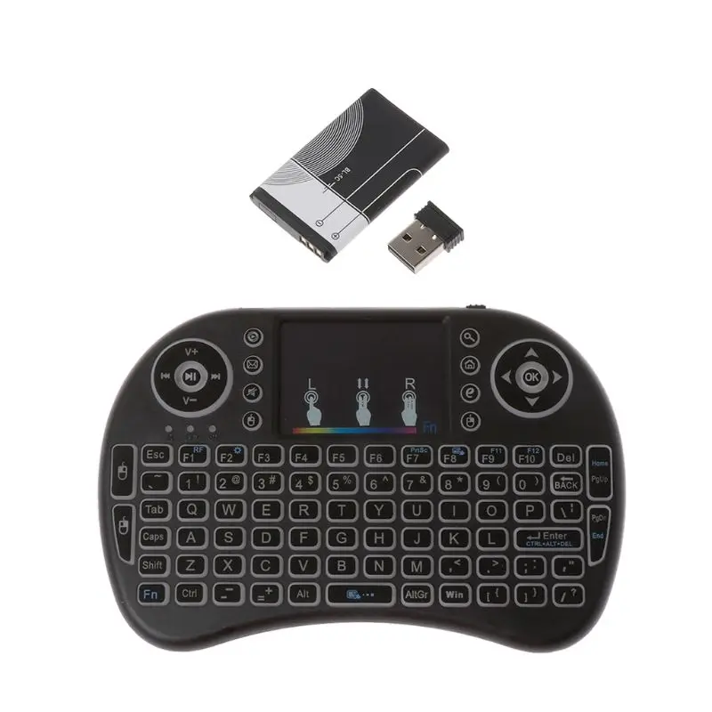 

7 Color Backlit i8 Wireless Keyboard 2.4GHz Touchpad Fly Air Mouse PC TV PS3