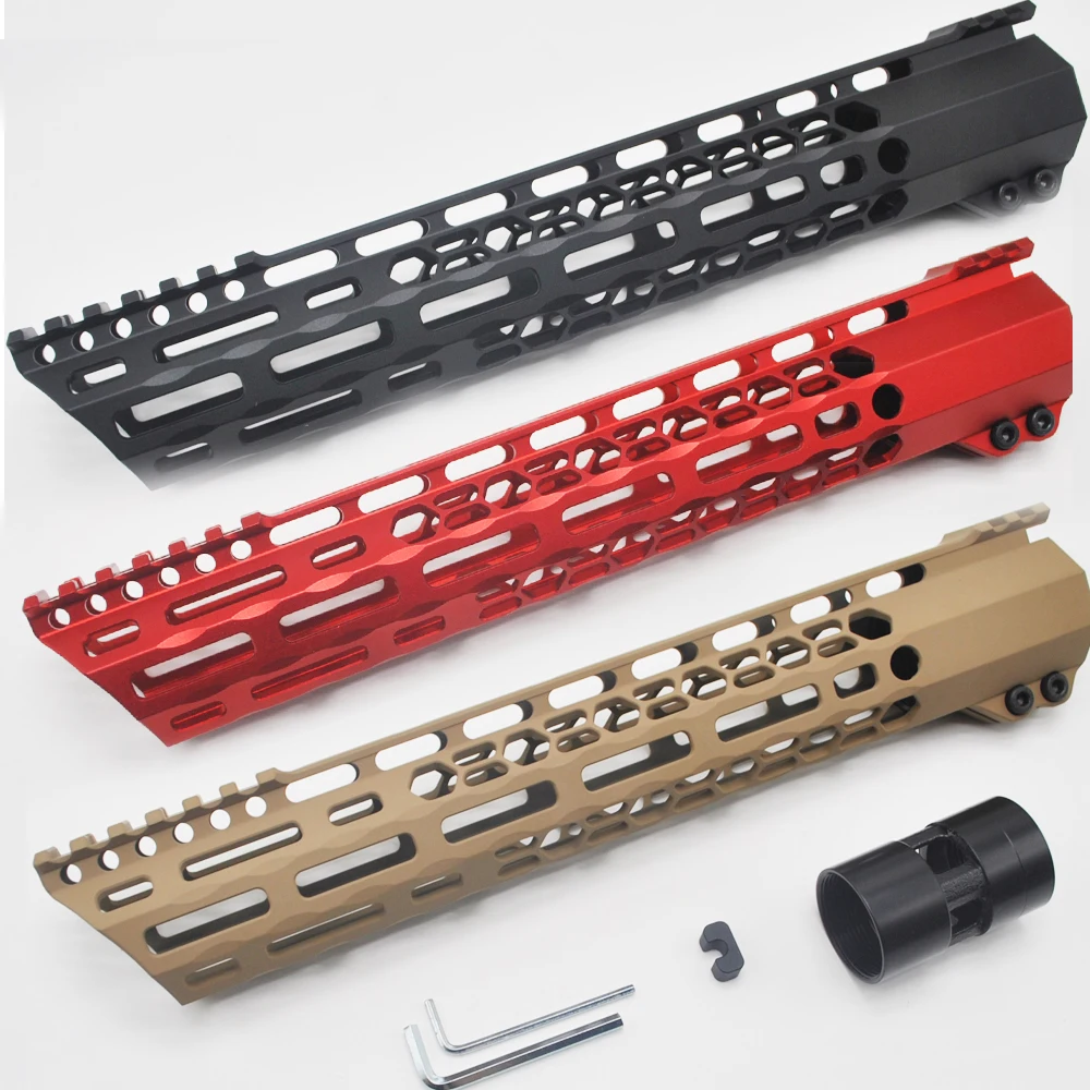 Aplus 12 ''дюймовый M-LOK зажима поплавок Handguard Picatinny крепление системы MLOK Охота AR-15/M4/M16_Black/Red/Tan гладкая