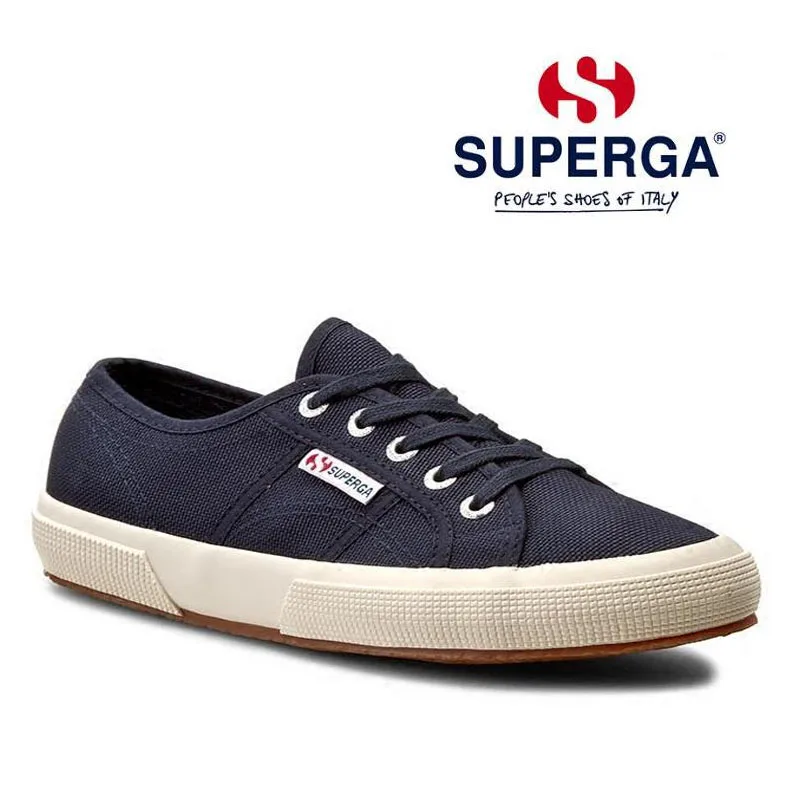 Navy Blue SUPERGA 2750 Cotu классические черные женские удобные кроссовки Velcr для мужчин 2019A118 - Цвет: Navy Blue