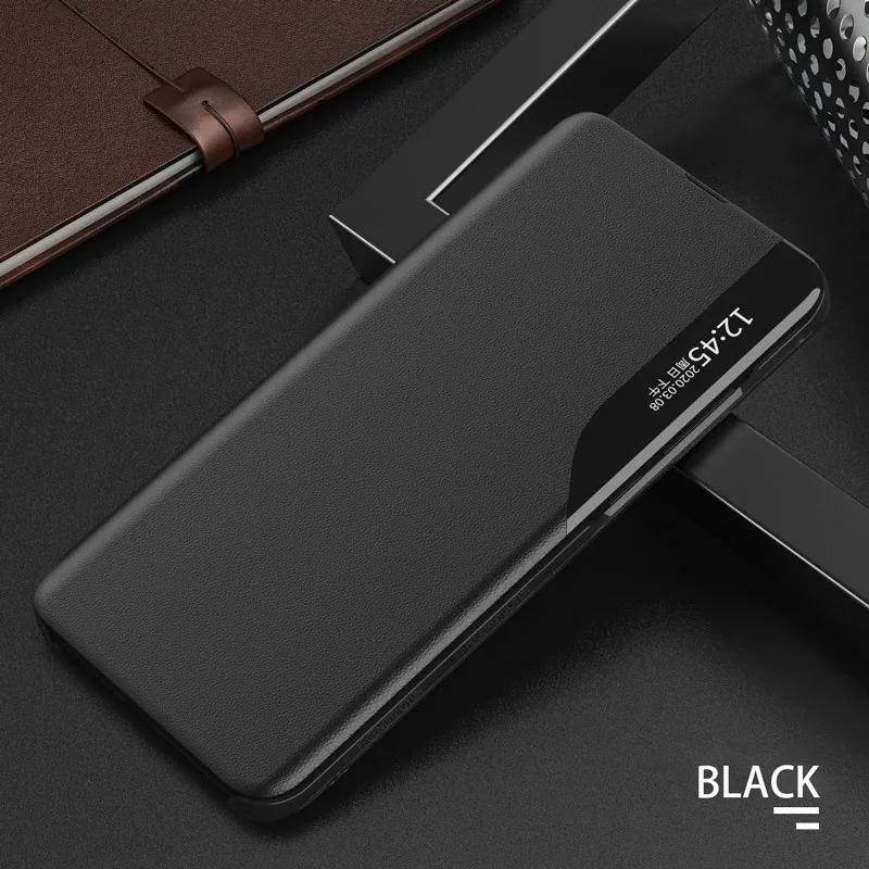 For Samsung Galaxy M52 5G Case Smart Window View Magnetic PU Leather Flip Cover for Galaxy M52 Book Stand Coque Shockproof Funda silicone cover with s pen Cases For Samsung