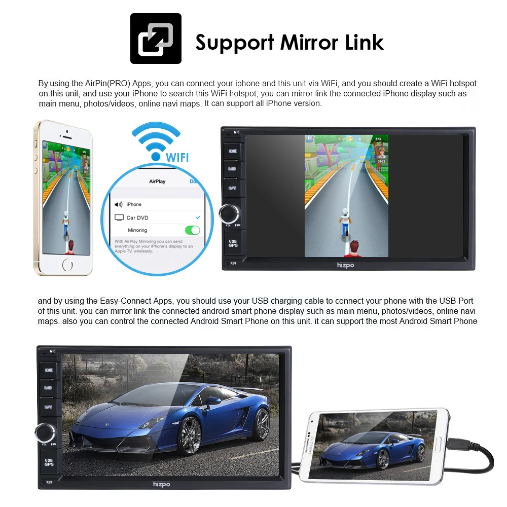 Flash Deal 2 Din Android 9.0 Car Radio Stereo 7"1024*600 Universal Car Player GPS Navigation Wifi Bluetooth USB Radio Audio Player No DVD 5