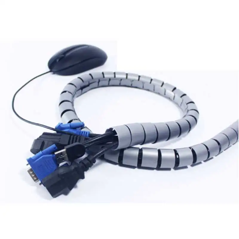 

TV PC Cable Sleeve Wire Tidy Wrap Organizer Flexible Cord Bander Spiral Wrapping Band Easy Wiring Wrap for Home and Office