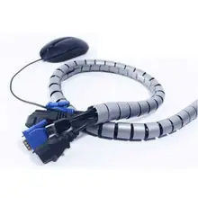 TV PC Cable Sleeve Wire Tidy Wrap Organizer Flexible Cord Bander Spiral Wrapping Band Easy Wiring Wrap for Home and Office