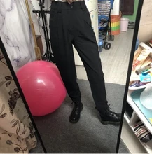Pants Women Clothing Office-Suit Korean-Trousers Classic Harajuku Yitimoky High-Waist
