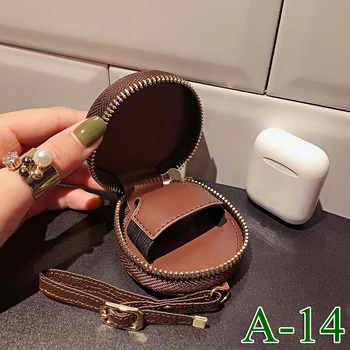 

A14 Luxury Brand LL Classic Pattern Universal Earphone Headset Leather Case For Apple Airpods 1 2 3 Protective Headphone Box Bag