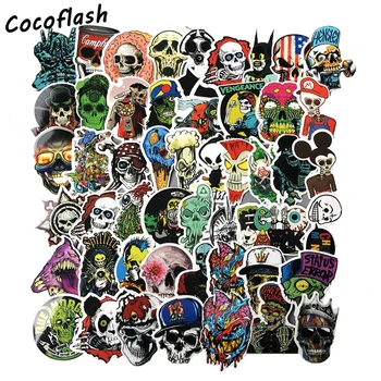 

50PCS Mixed Horror Skull Stickers for Laptop Motorcycle Car Styling Luggage Phone Accessories Vinyl Decals DIY Terror Sticker
