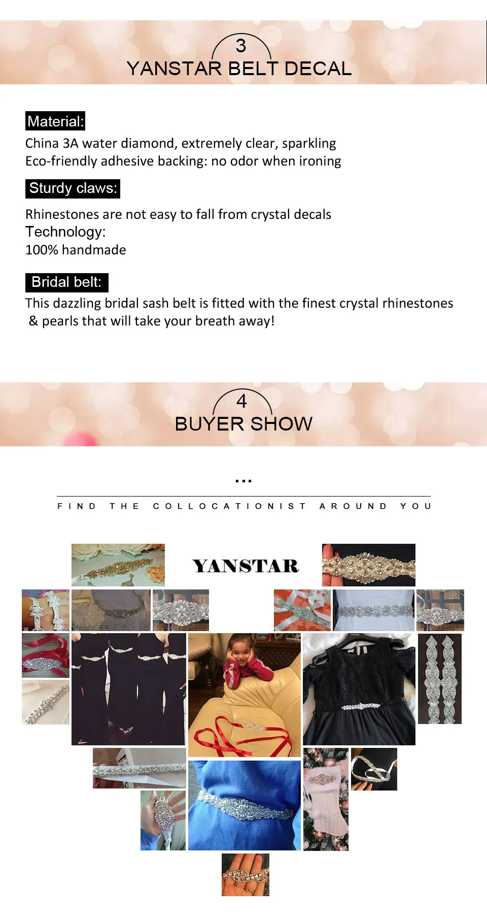 MissRDress Wedding Dress Belt Rhinestones Bridal Sash Crystal Pearls Bridal Belt Gold Wedding Sash Bridal Dress Belt JK850