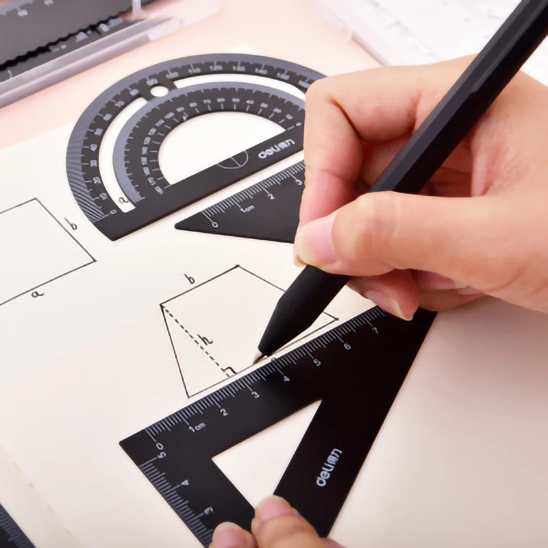 4 шт. набор квадратный портативный школьный математический геометрический набор транспортир рисунок Руллер геометрический набор транспортир Рисование линейка математика