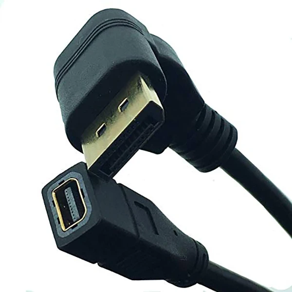 Displayport Мужской 90 градусов локоть к Mini Displayport Женский Кабель-Удлинитель 0,3 м
