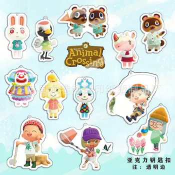 

Game Animal Crossing Tom Nook Isabelle Keychain Cosplay Acrylic Cartoon Anime Pendant Stand Figure Key ring Christmas Gifts