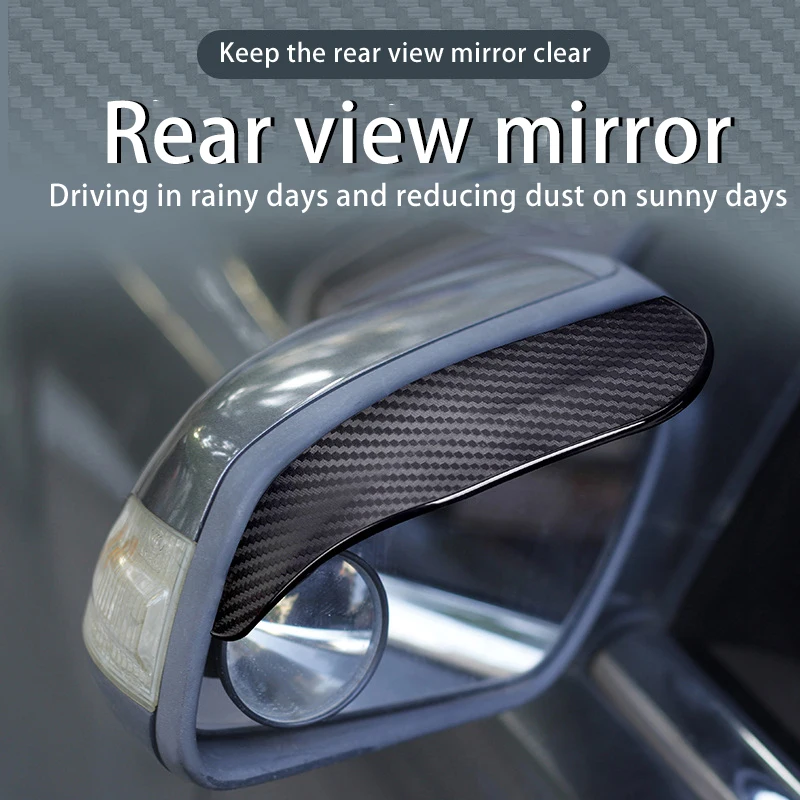 

2pcs Universal Flexible PVC Rearview Mirror Rain Shade Rainproof Blades Car Back Mirror Eyebrow Rain Cover Car Accessories