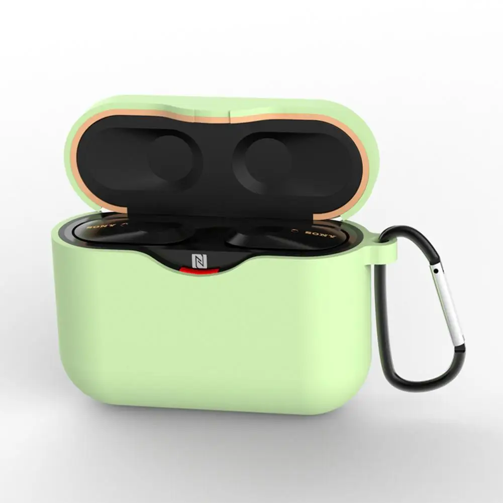 Clamshell Opening Anti-shock Flexible Silicone Comprehensive Protective Case Full Cover for Sony WF-1000XM3 Earphone