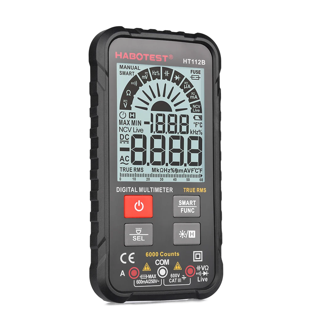

Digital Multimeters Palm Size Ohm Hz Capacitance True RMS Battery Tester Voltmeter With NCV Detector 6000 Counts