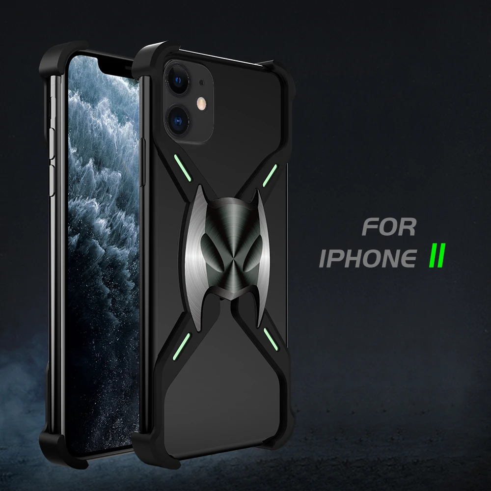 Чехол с магнитным притяжением для iphone11 11 pro max X XS XR 7 8 plus p Магнитный защитный крутой металлический светящийся ночной Светильник - Цвет: iPhone 11