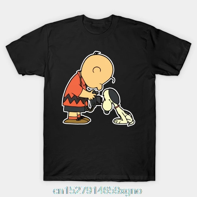 Мужская футболка с принтом Charlie Brown и Dog хлопковая Футболка круглым вырезом