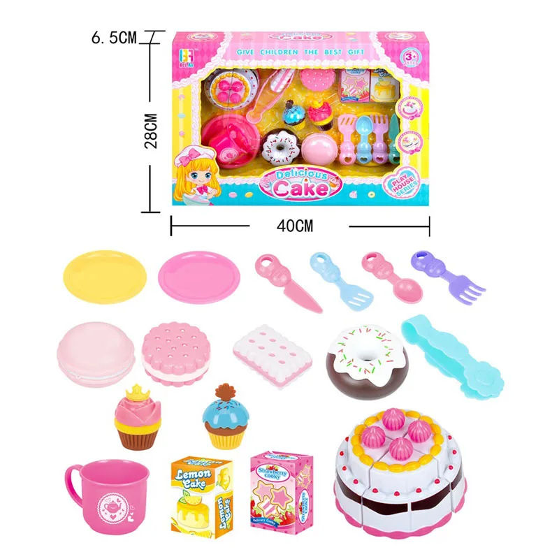 

Children Cut Fruit Toy Play House Kitchen Combination Baby GIRL'S And BOY'S Slicer Cutting Cake Set
