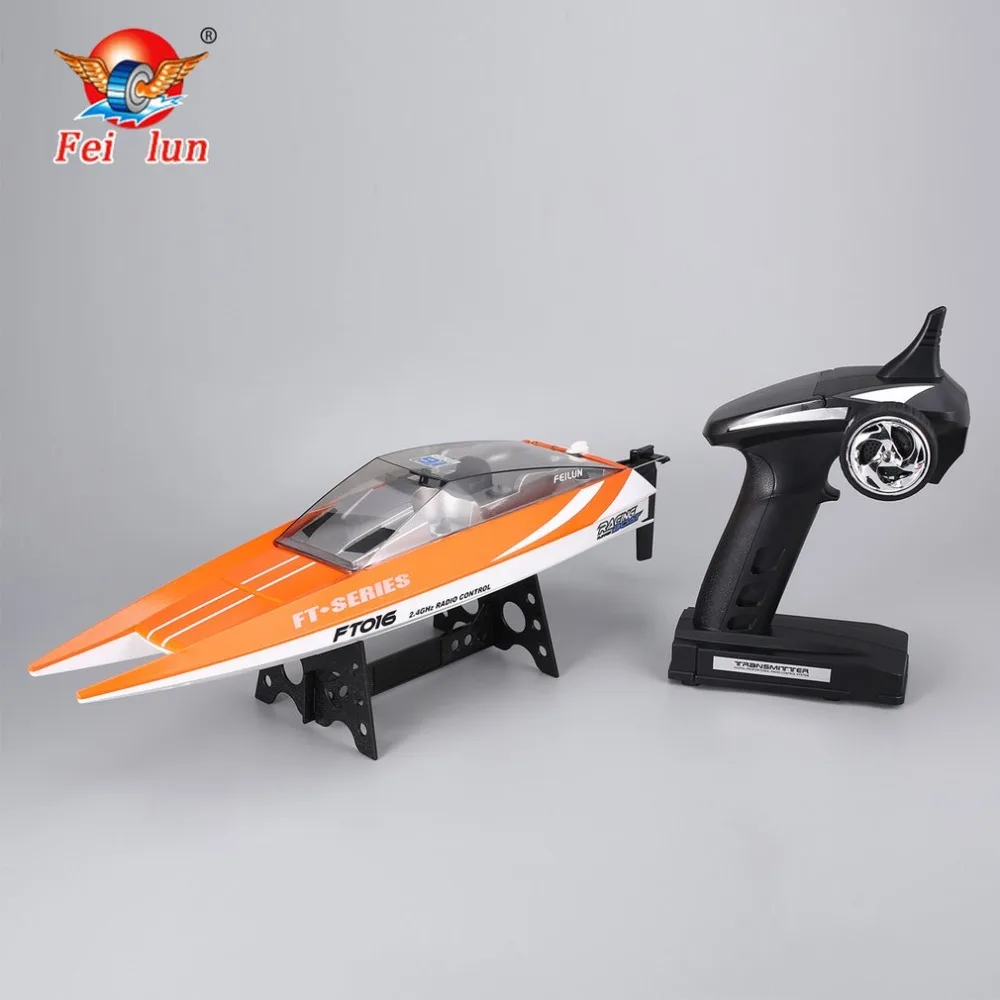 Feilun FT016 радиоуправляемая лодка 30 км/ч высокоскоростной гоночный пульт дистанционного управления перевернутая водяная охлаждающая лодка электрическая игрушка в подарок для детей
