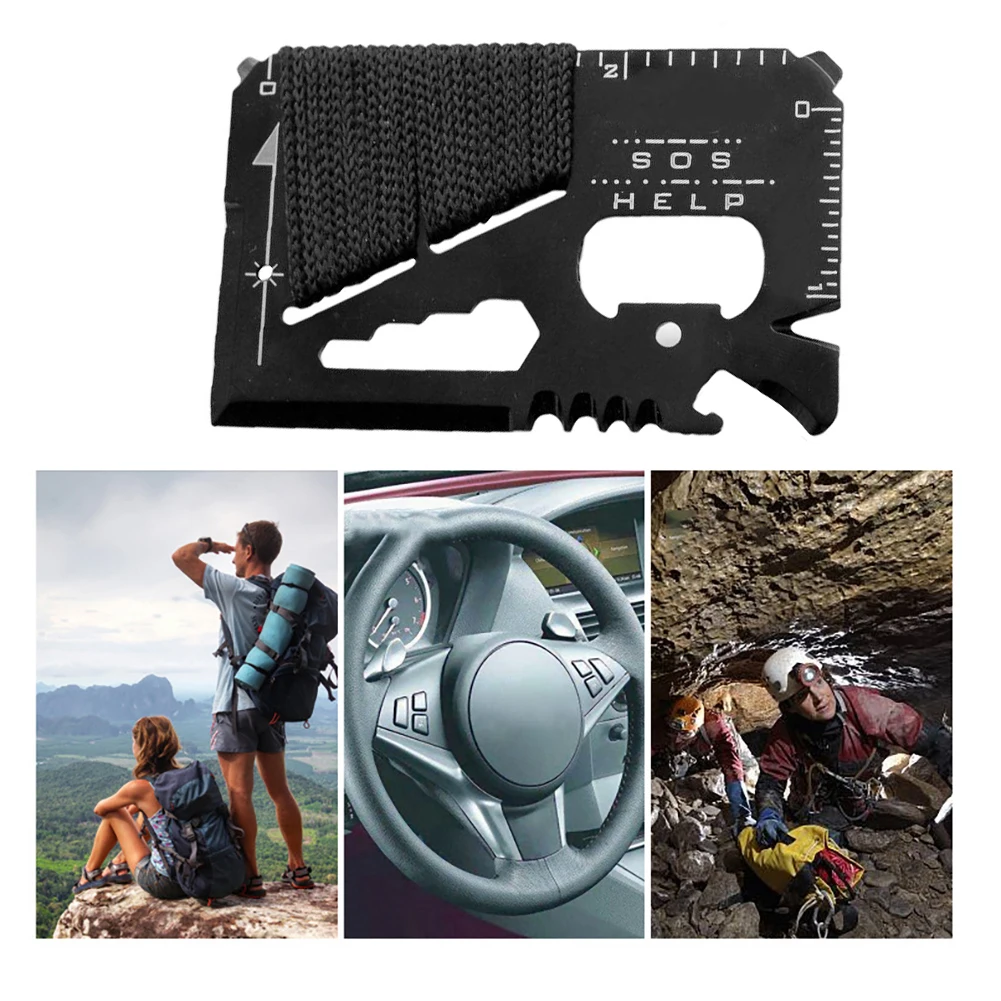 

Credit Card Tool SOS Survival Rescue Emergency Tools Multifunctional Pocket EDC Hunting Knife Outdoor Sports Camping Hiking MJ
