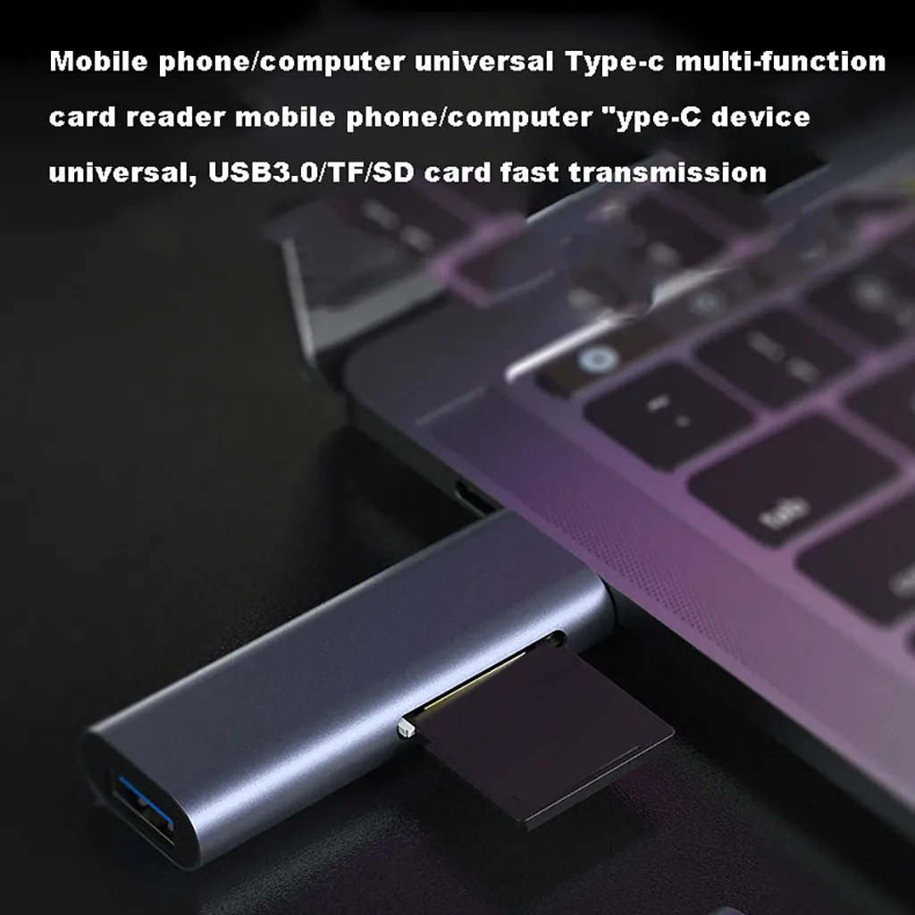 Usb-хаб type-c мультикардридер Мини Портативный Алюминиевый USB кардридер SD/TF PC Компьютерные аксессуары сплиттер usb c док-станция