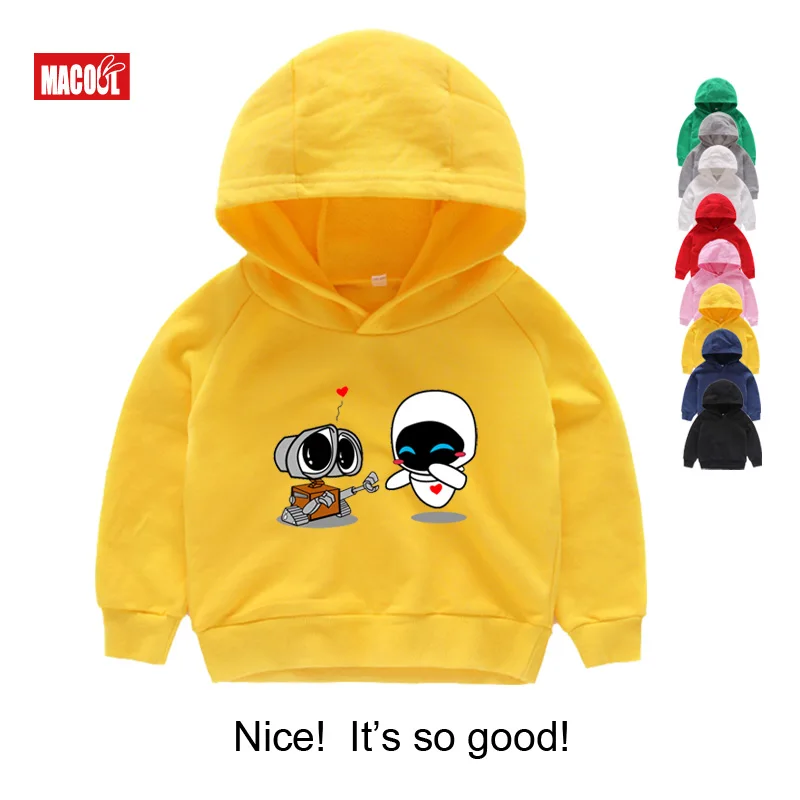 

Wall-E Eve Robot Couple Cartoon Funny Hoodies Homme Jollypeach New Breathable Sweatshirts Kids Long Sleeves Hoodies Sweatshirts