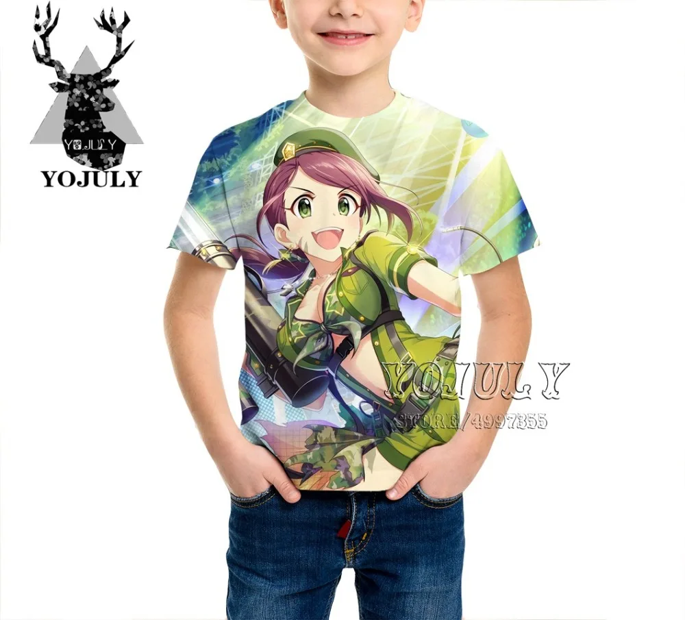 YOJULY/детская одежда Idol Master, Детская футболка с 3d принтом Золушки для девочек и мальчиков Лидер продаж, модные футболки A468