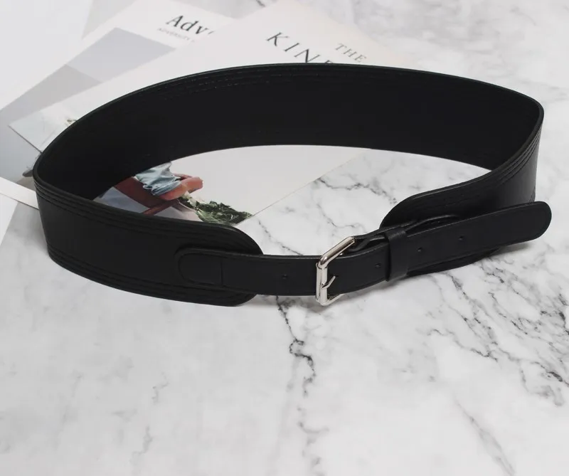 black SeeBeautiful, новая мода, Осень-зима, квадратная пряжка из искусственной кожи, регулируемый пояс, ремни для женщин Q622 - Цвет: black