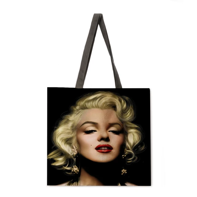 Ladies leisure handbag Monroe oil painting print handbag Ladies shoulder bag Outdoor beach bag Foldable shopping bag 7