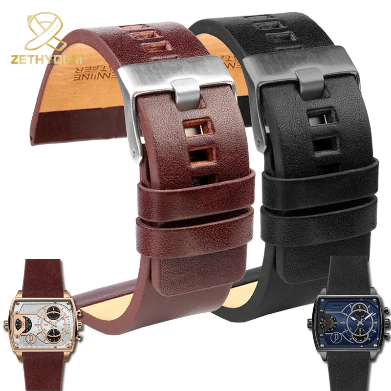 

Genuine Calf Hide Leather Watchbands For Diesel DZ4344 4323 1657 Watch Strap Men's Wrist Watch Bands 26MM 27MM 28MM 30MM 32MM