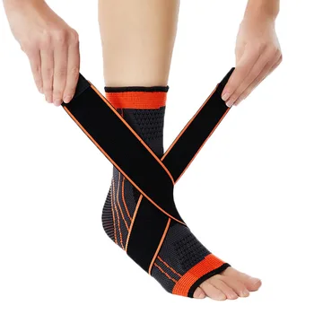 1Pc Onder Druk Enkel Ondersteuning Polssteun Sport Gym Badminton Enkel Brace Protector Met Riem Riem Elastische