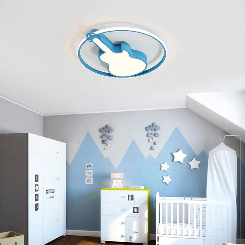 Ceiling Lamp Personality Design Children Bedroom Lamp Led Guitar Light Room Ceiling Lamp Boy Girl Pink Blue Creative Lamplb Ceiling Lights Aliexpress