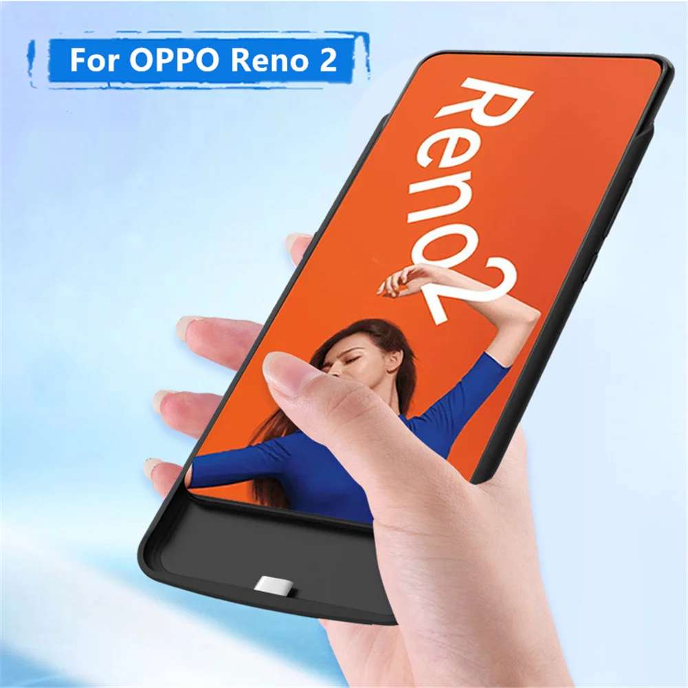KQJYS 6500mAh External Battery Power Backup Power Bank Case For OPPO Reno 2 Battery Case Ultra Slim Phone Charger Case Fundas