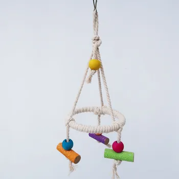 

Parrot Supplies Bird Toy Cotton Rope Swing Chew Toys Parrot Swing Stand Holder Station Bar Ladder