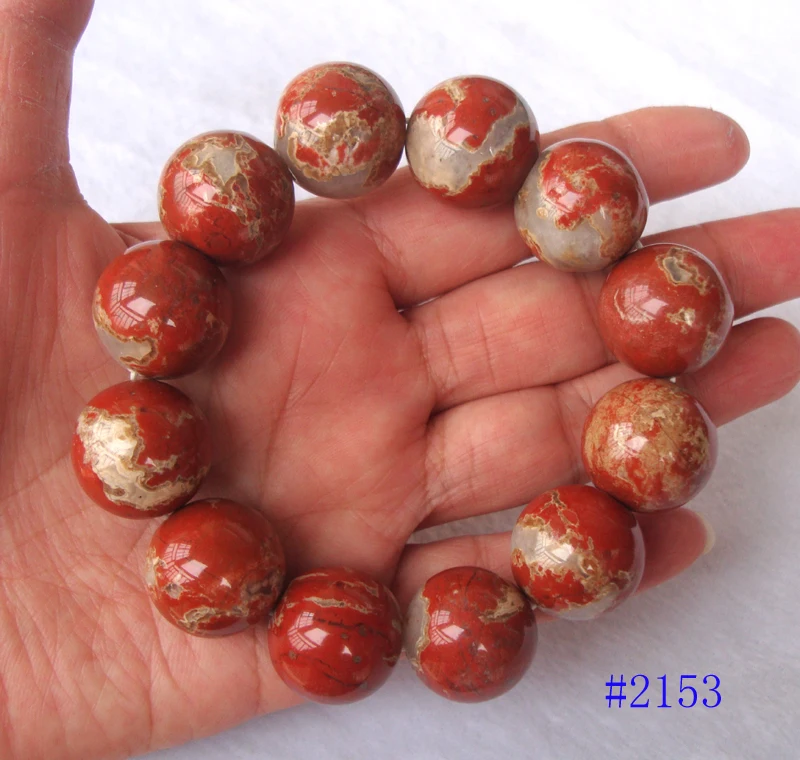 

Natural South Africa Red Jasper Round 20mm Beads Bracelet Women Man Jewelry Accessories Weddings Parties Birthday Gift