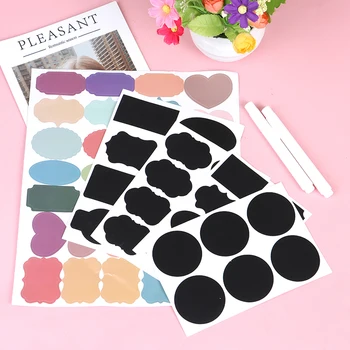

1/2 Paper Jar Stickers Kitchen Label Blackboard Spice Labels Sticker Kitchen Storage Organizer Bottles Label Chalkboard Tag