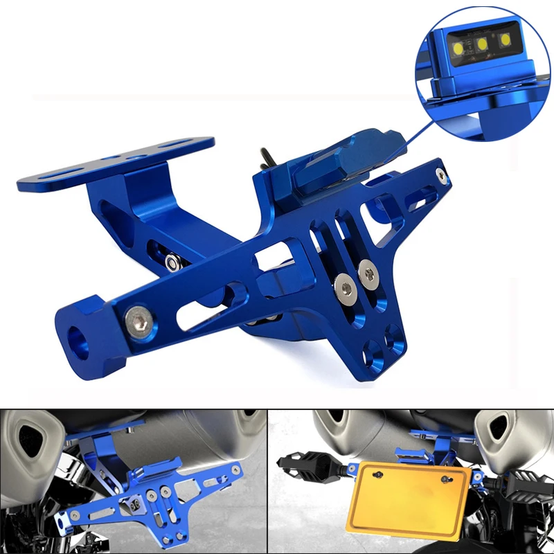 Motorcycle Adjustable Angle License Plate Holder Bracket CNC Aluminum For Honda NC700 S X VTX1300 CB R650F 650F VF VFR 750 800
