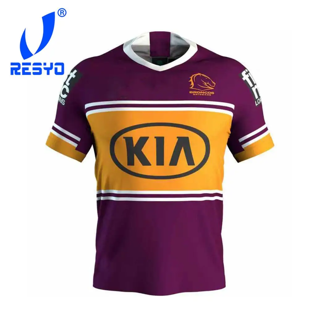 Спортивная рубашка для регби RESYO Brisbane Broncos дома/выезда из Джерси 2020 г. S 5XL|Майки
