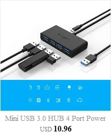 Usb-концентратор USB 3,0 концентратор для зарядки Профессиональный зажим дизайн Алюминиевый сплав 4 порта портативный размер туристическая станция для ноутбука