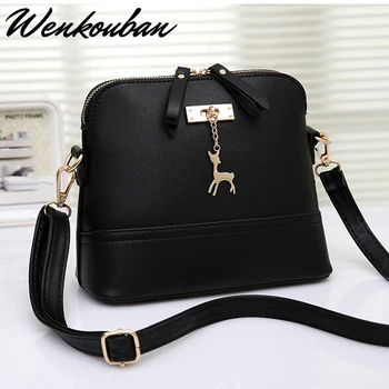 

Women Leather Bag Small Messenger Bag Shoulder Wicker Bag Women Clutch Bag Deer Toy Designer Bag Ladies Handbags Dames Tassen