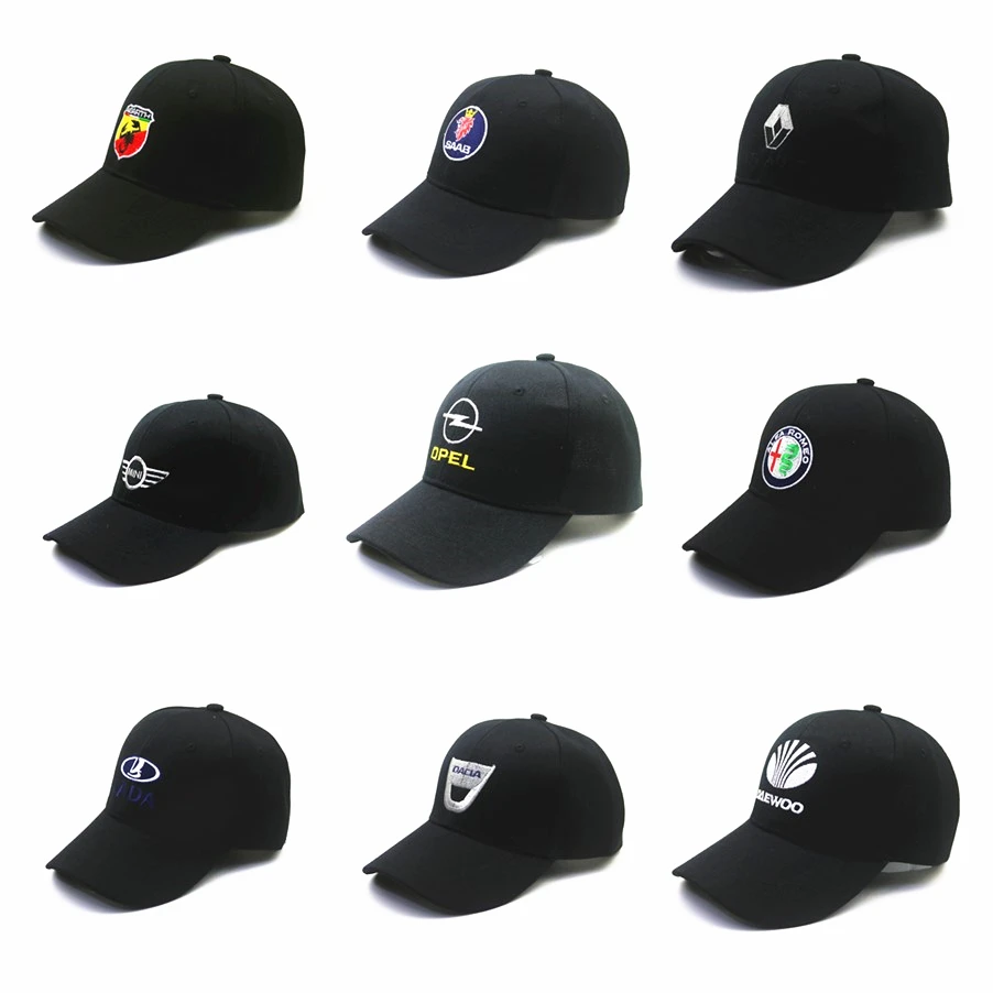 

car Emblem Baseball Cap CAR STICKER For skoda bmw Renault saab Chevrolet Peugeot honda SEAT LEON Mercedes benz Tesla mini