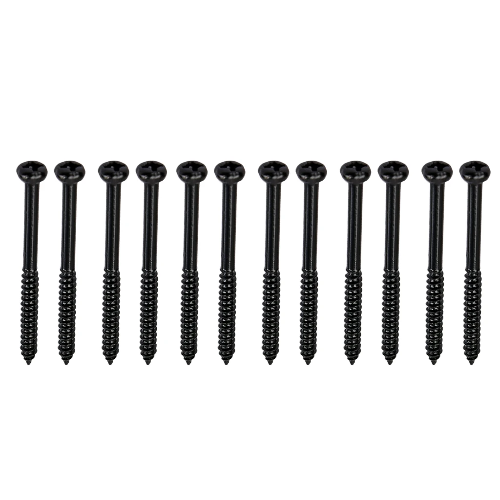 12 Pieces Bass Pickup Mounting Screws for PB JB  Pickups 2 Colors