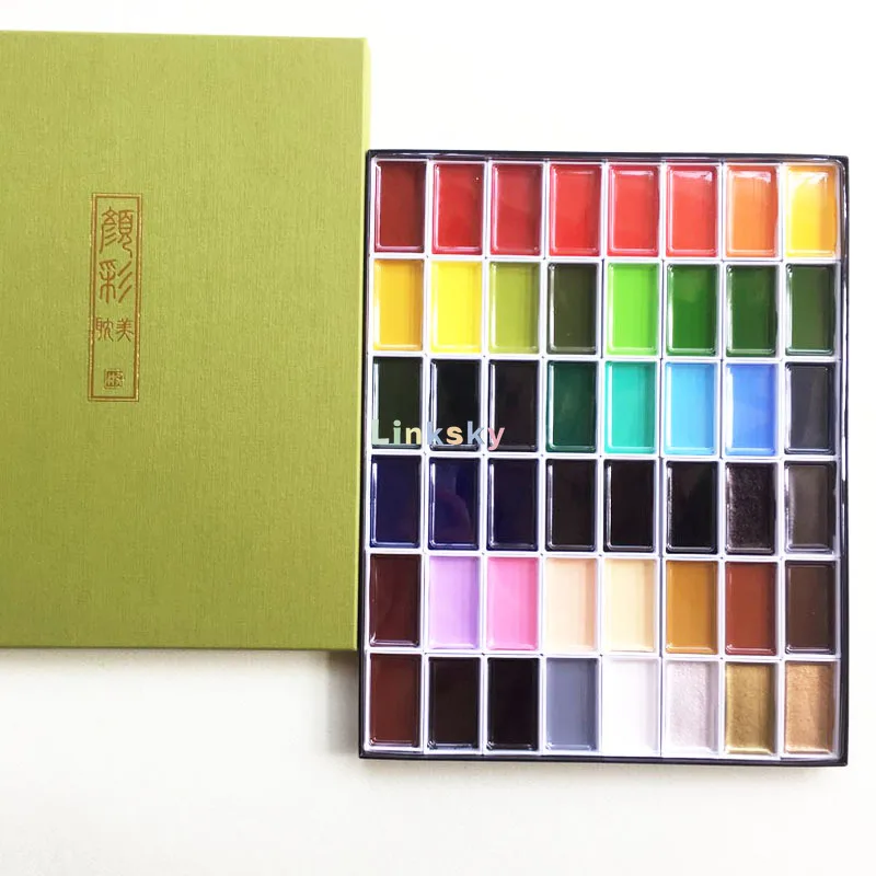 Kuretake GANSAI TAMBI Watercolor paints, new 48 colors,Handcrafted, Professional-Quality Pigment Inks for Artists and Crafters